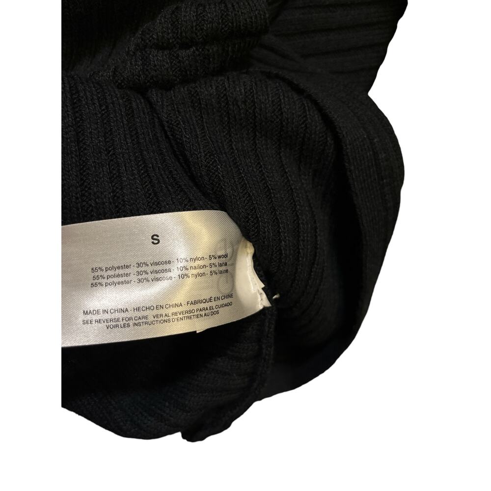 Skinnygirl Jeans Luna Boat Neck Ribbed Knit Sweater Black Button Shoulder Small - Picture 6 of 8